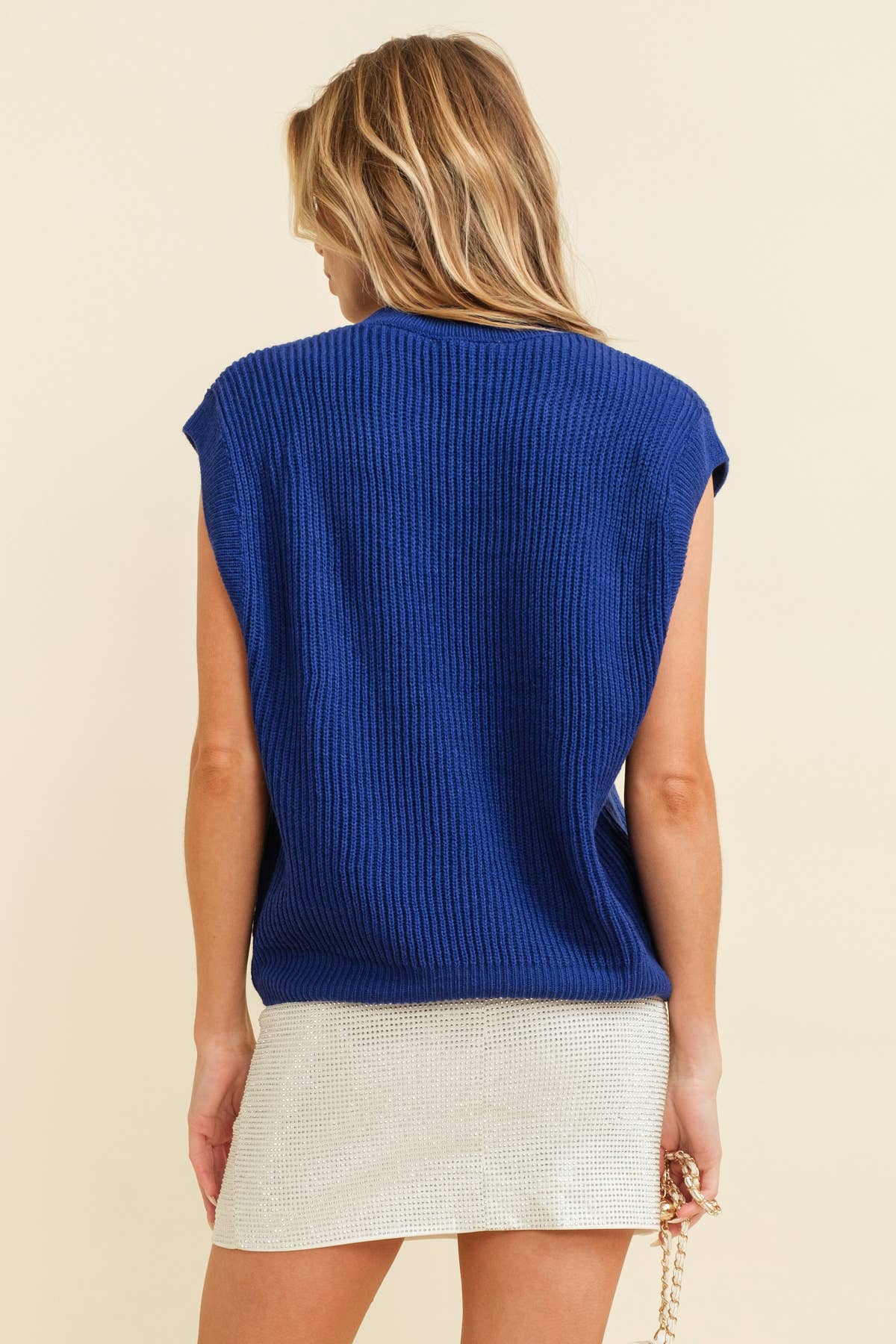 CSW10210-1 - 'GAMEDAY" EMBROIDERED SLEEVELESS SWEATER VEST