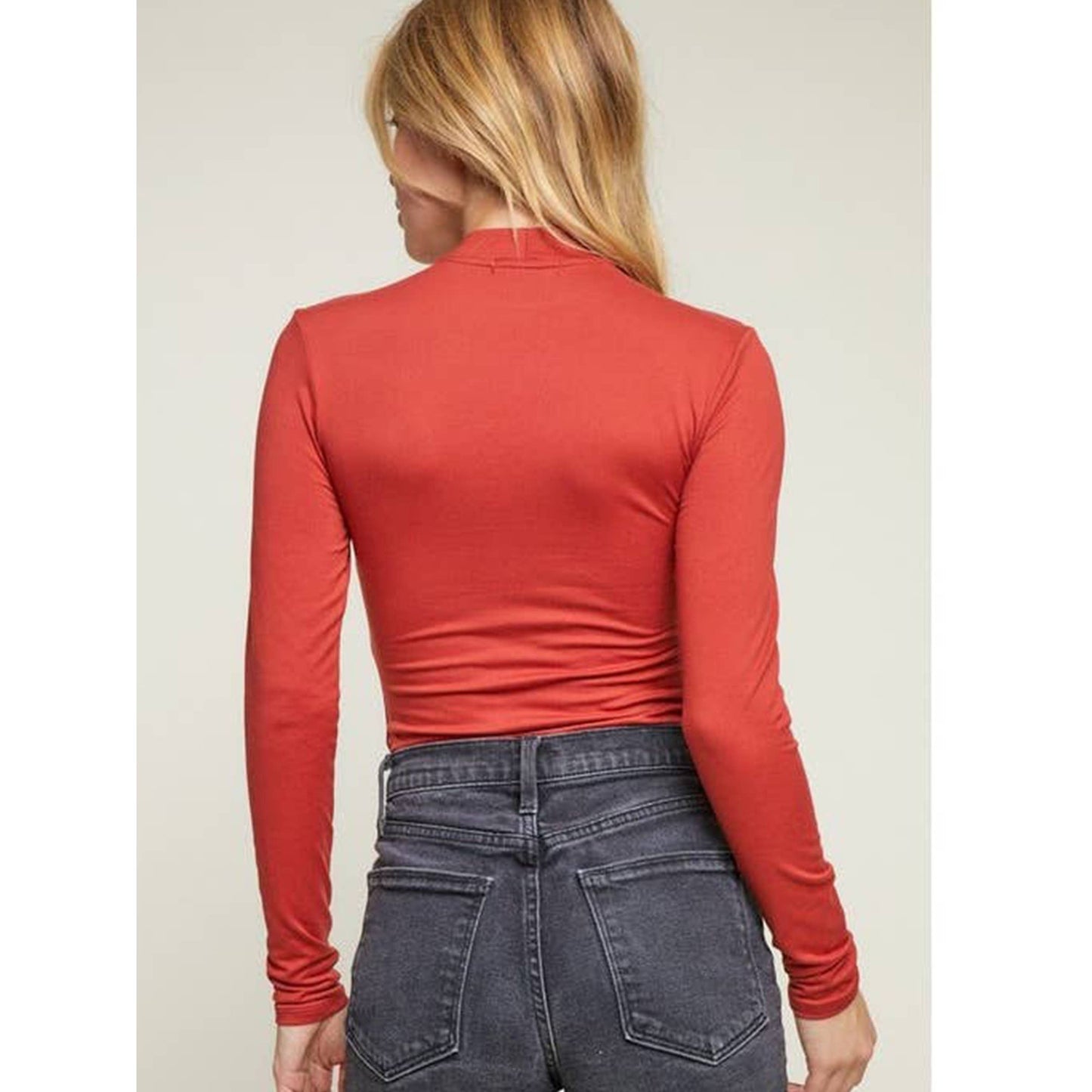 Dty Brushed Long Sleeve Mock Neck Bodysuit