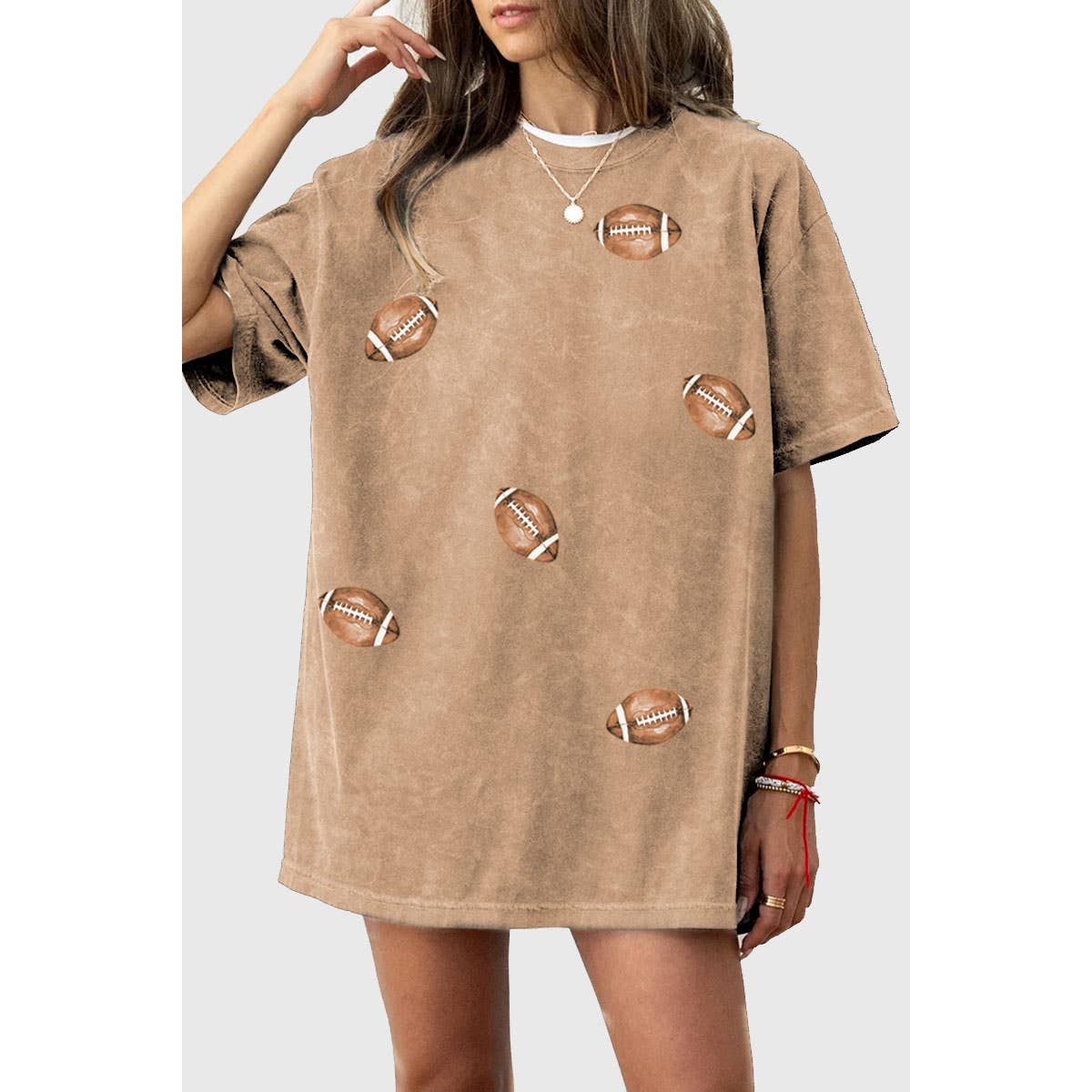 FOOTBALL ALLOVER OVERSIZED MINERAL GRAPHIC TEE