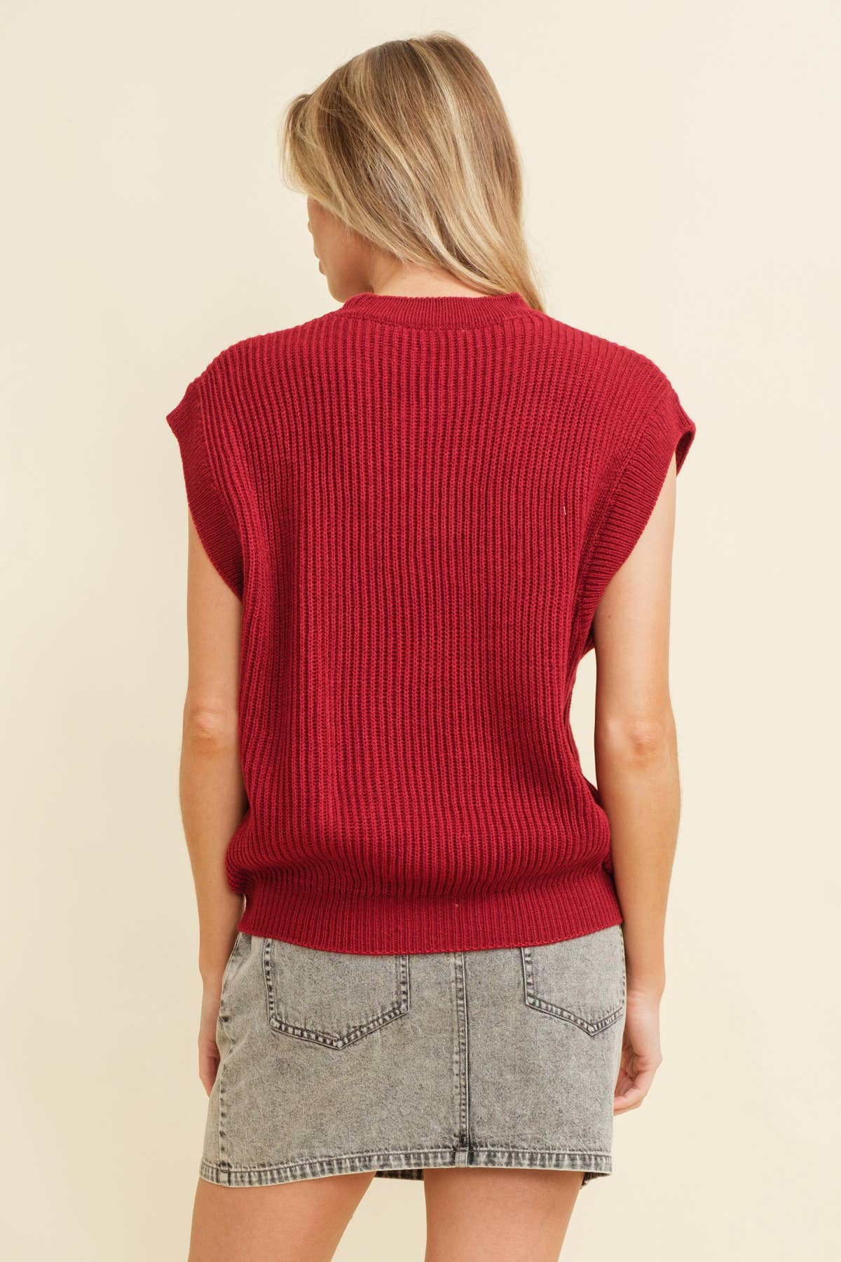 CSW10210-1 - 'GAMEDAY" EMBROIDERED SLEEVELESS SWEATER VEST