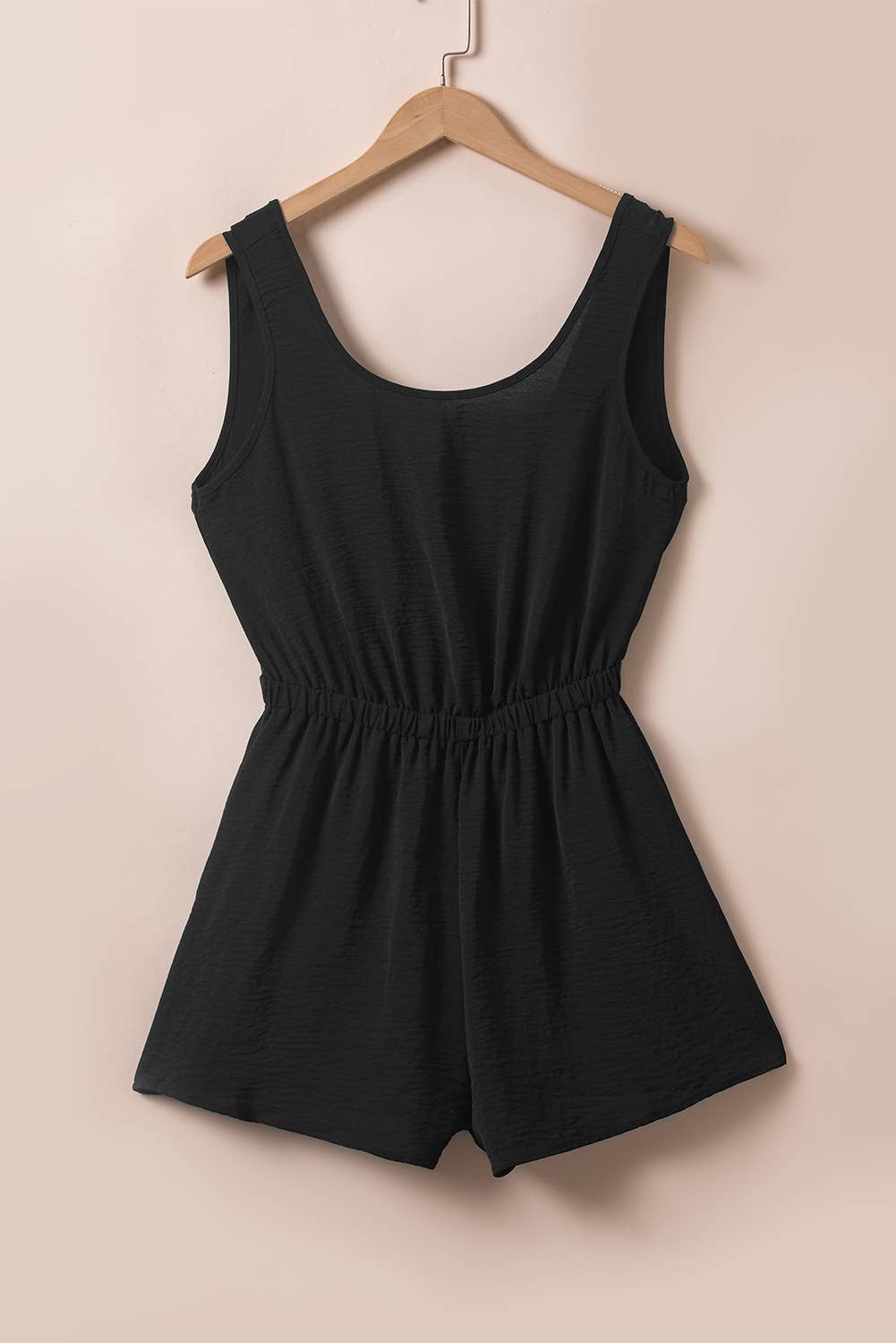 Women Solid Backless Elastic Waist Sleeveless Romper | S-XL