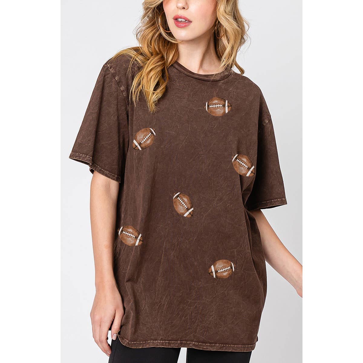 FOOTBALL ALLOVER OVERSIZED MINERAL GRAPHIC TEE
