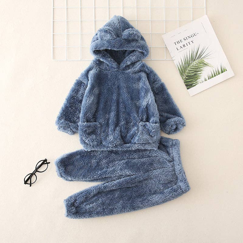 2 piece Toddler Ear Design Fuzzy Sweatshirt and Pants