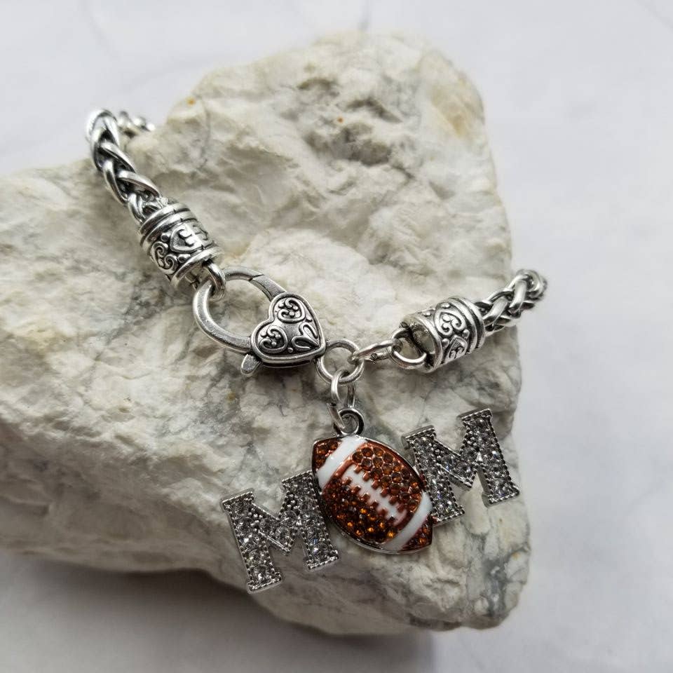 Crystal Football MOM Bracelet