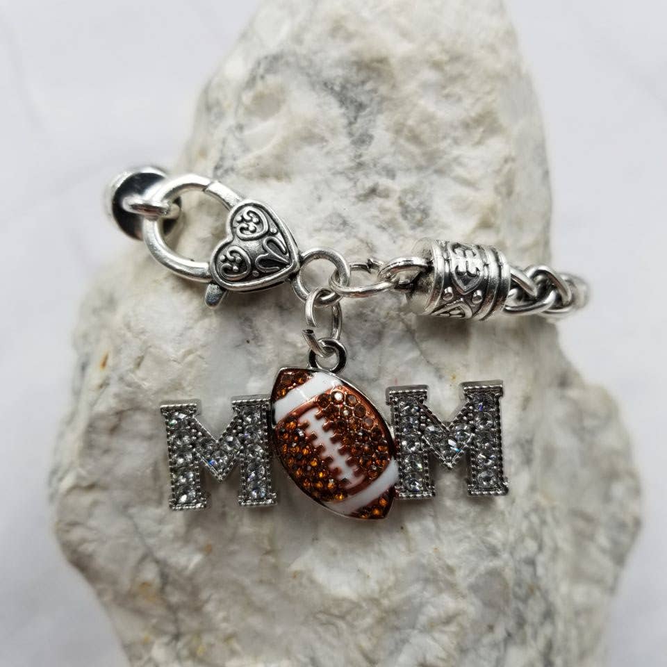 Crystal Football MOM Bracelet