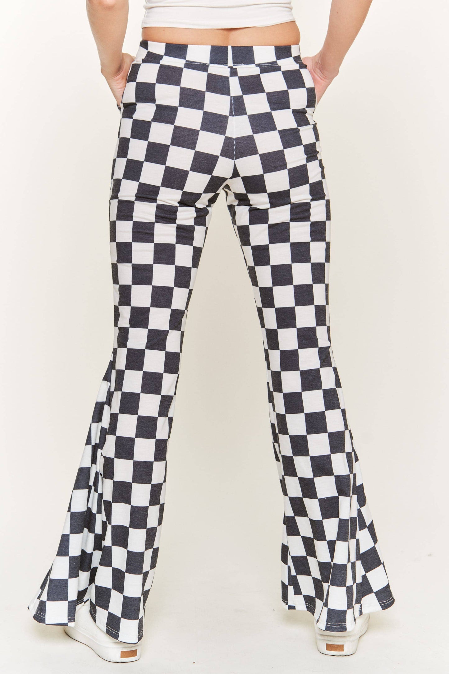 FLARED CHECKERED PANTS KRP3037-3 (Plus available)