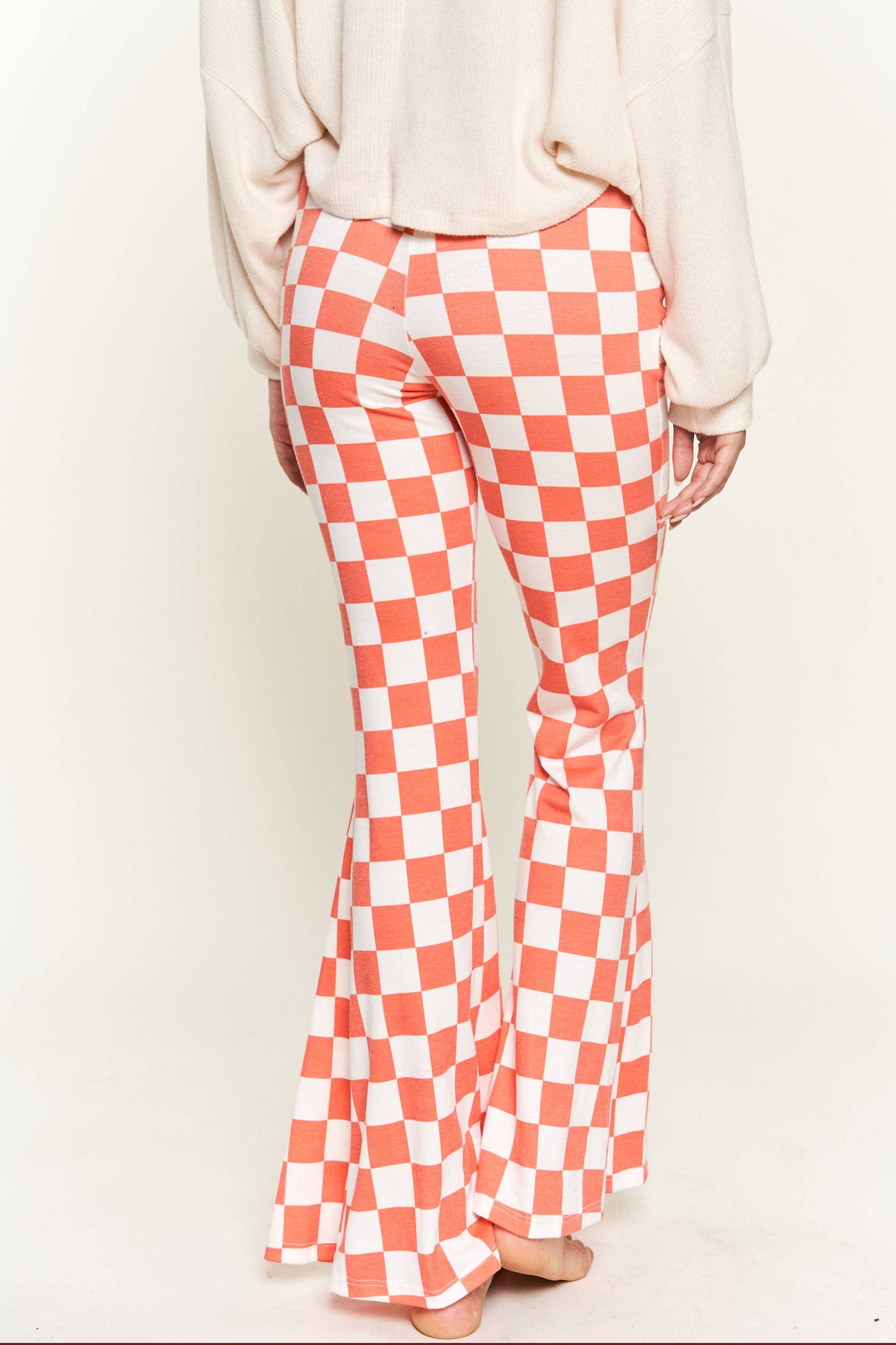 FLARED CHECKERED PANTS KRP3037-3 (Plus available)
