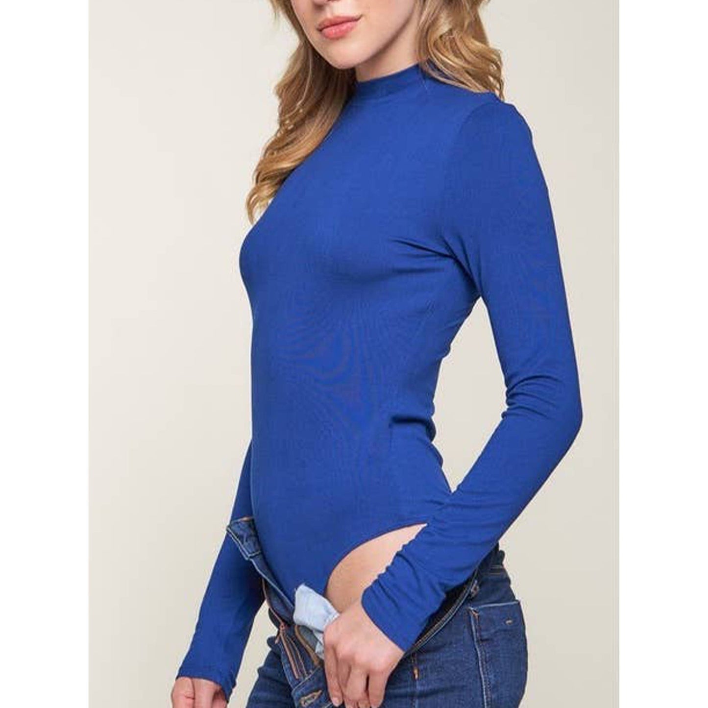 Dty Brushed Long Sleeve Mock Neck Bodysuit