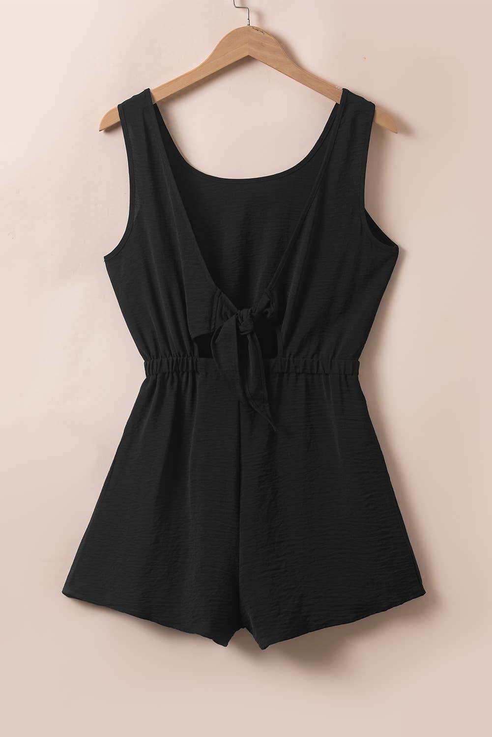 Women Solid Backless Elastic Waist Sleeveless Romper | S-XL