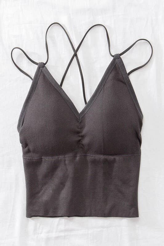 RIB KNIT BRA TOP