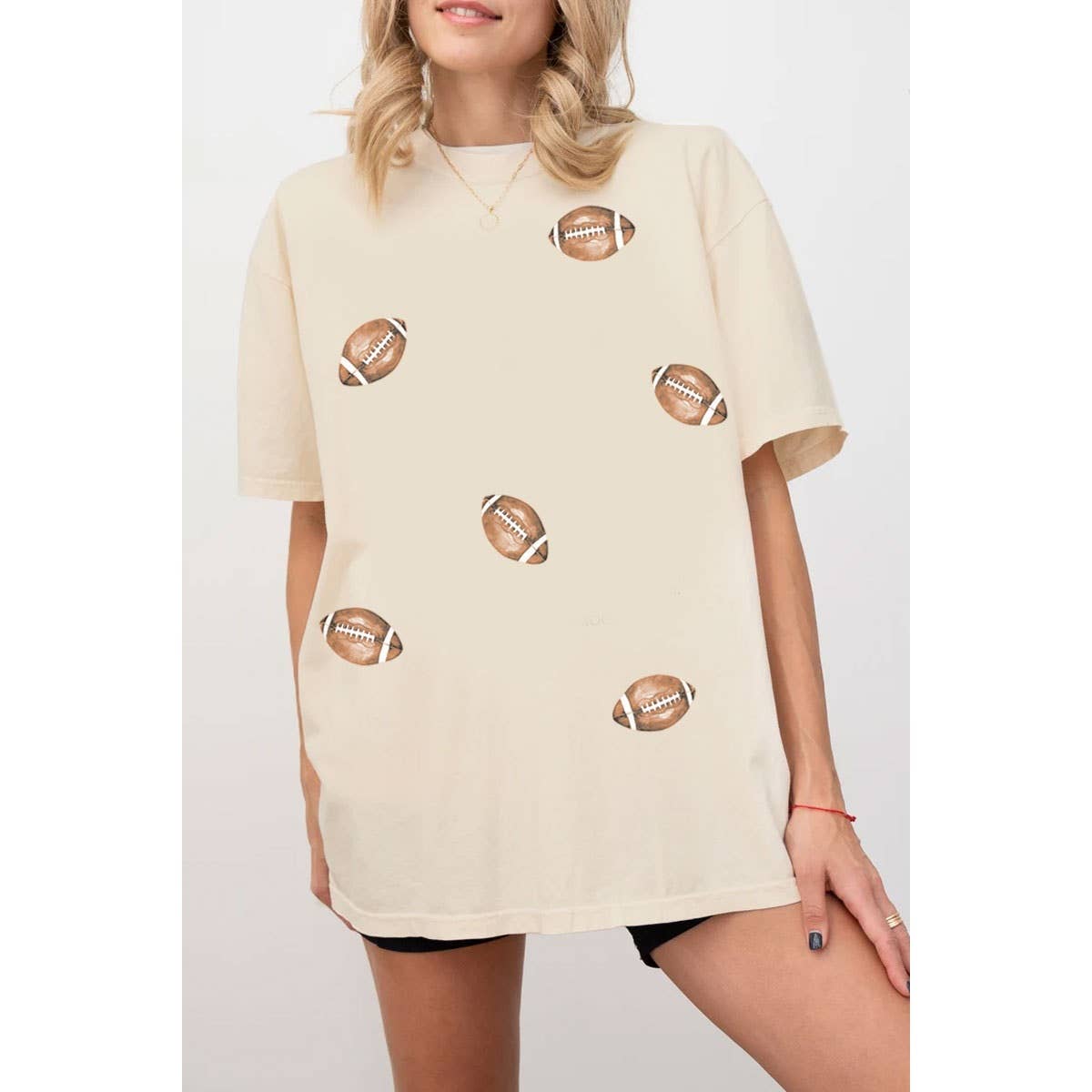 FOOTBALL ALLOVER OVERSIZED MINERAL GRAPHIC TEE