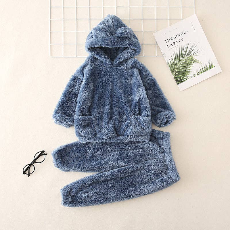 2 piece Toddler Ear Design Fuzzy  Sweatshirt and Pants