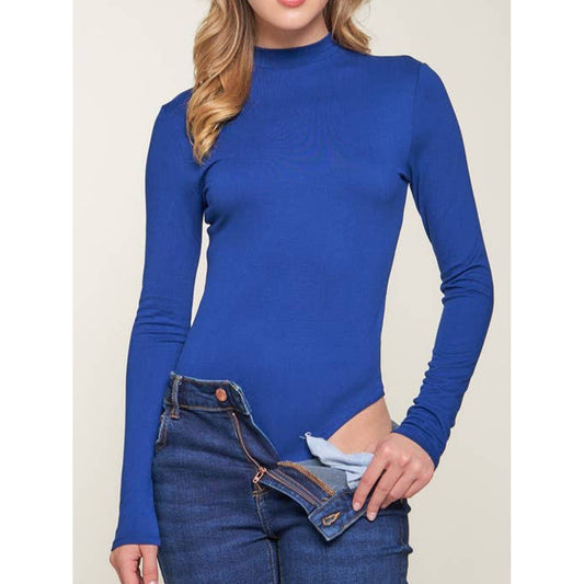 Dty Brushed Long Sleeve Mock Neck Bodysuit