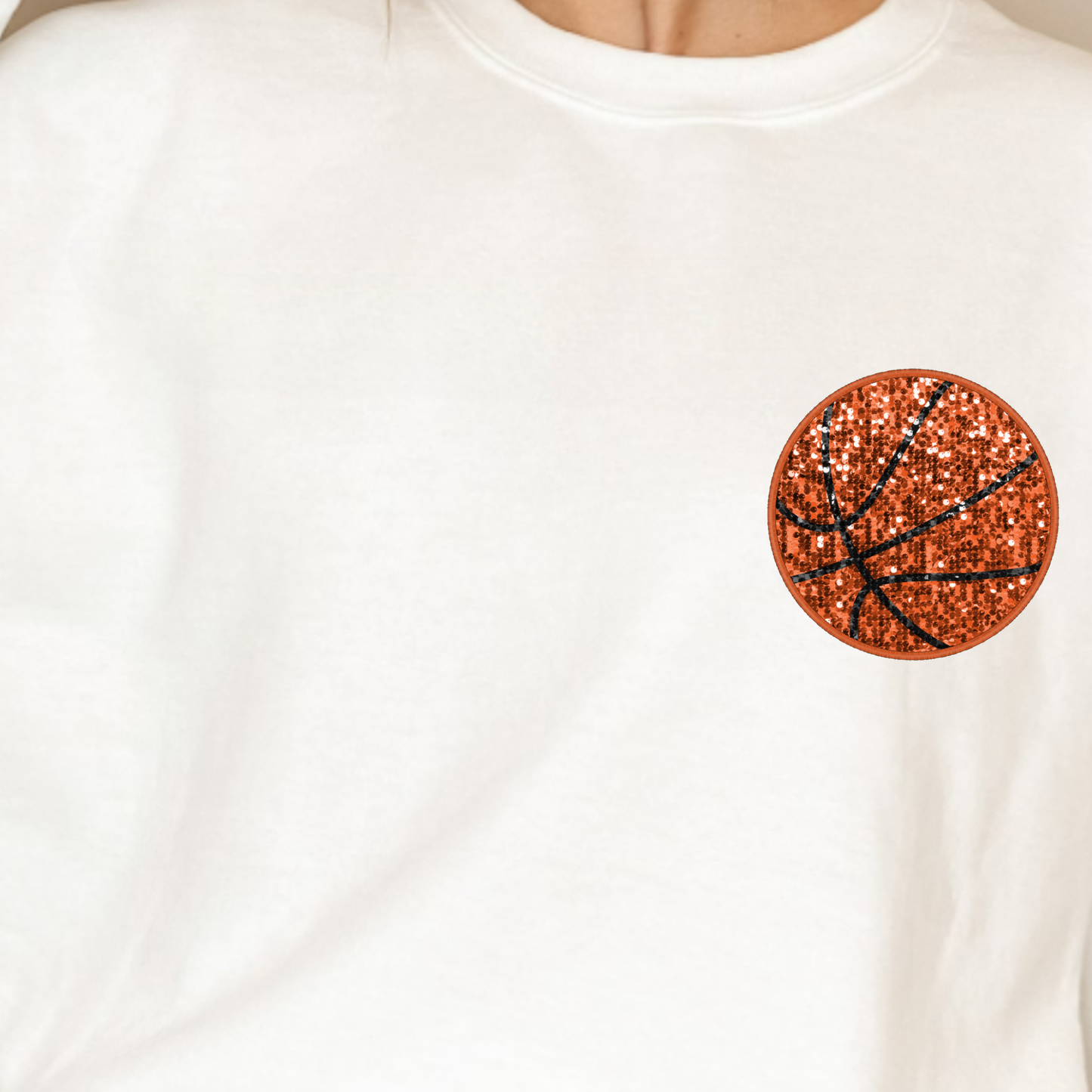 (shirt of your choice) Faux sequin Basketball Pocket - Clear Film Transfer