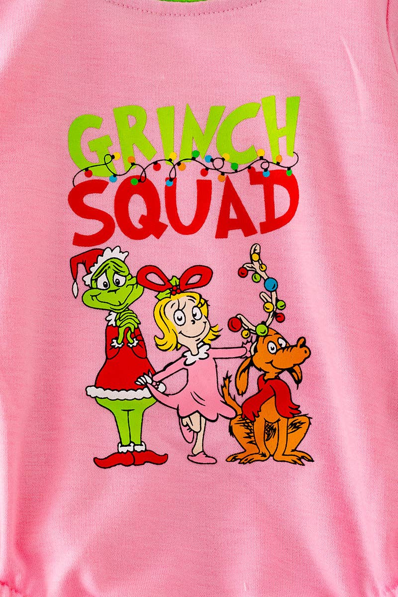 PinkChristmas character baby onesie with snap.RPG40174-AMY