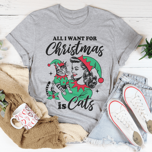 All I Want For Christmas Is Cats Tee