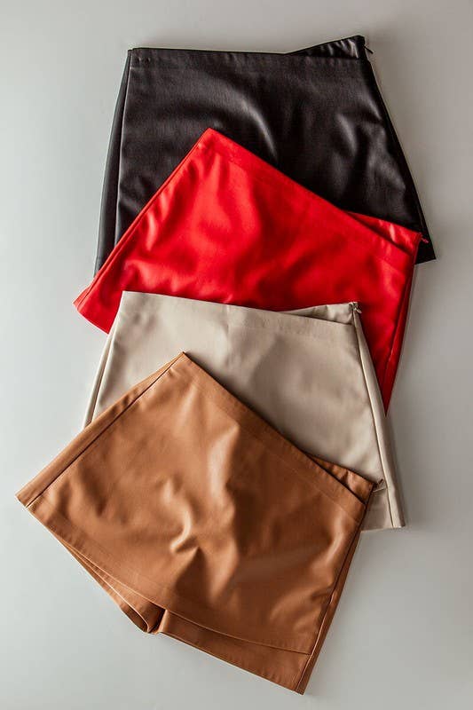 Leather Wrap Shorts