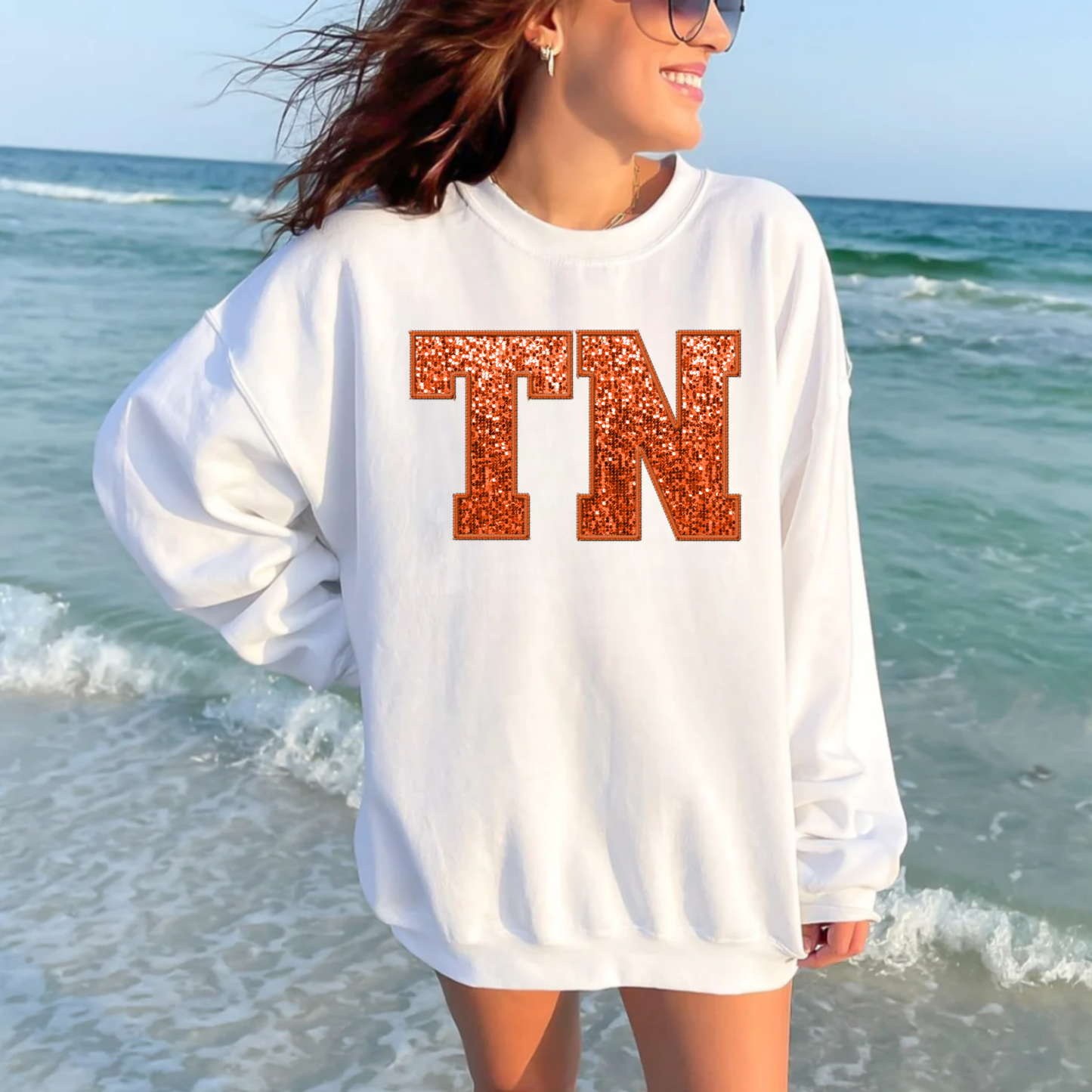 (Shirt of your choice)Faux Sequin TN Tennessee - Clear Film Transfer